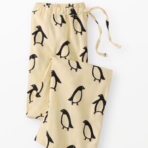 Hanna Andersson, Adult Holiday Flannel Pajama Pants, Squeaky the Penguin, size L